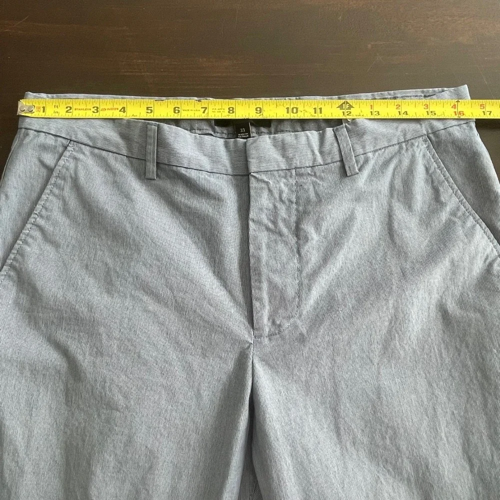 Banana Republic Kentfield Pant Men's 33 Blue Pinstripe Cotton Casual Dress Pants